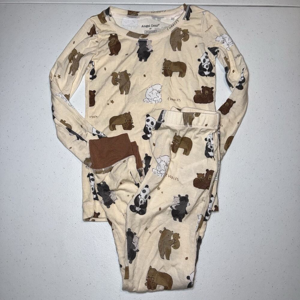 Angel Dear Toddler Bear Print Bamboo Pajamas Size 4T